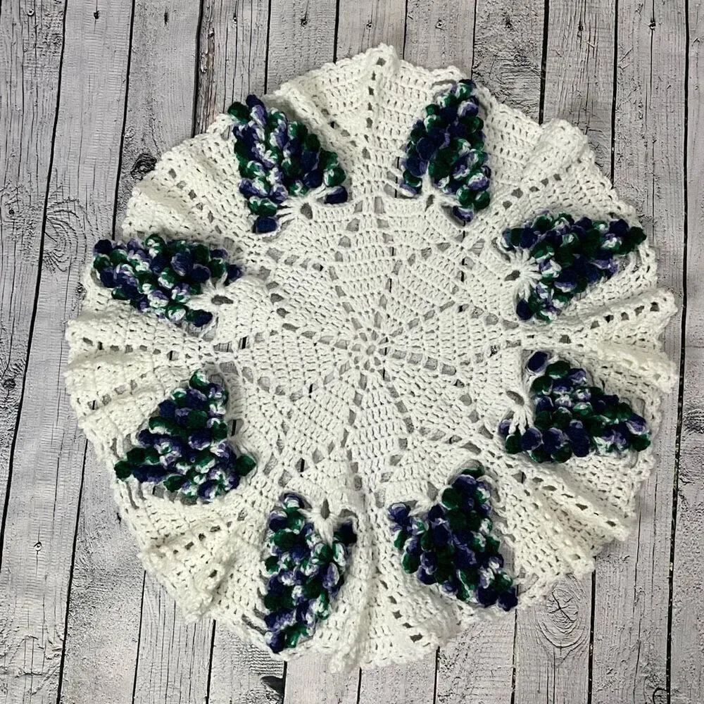 Handmade Grape Clusters Round Doily